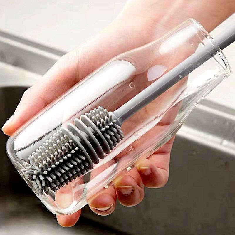 1pc FlexiClean Silicone Long Handle Bottle Brush