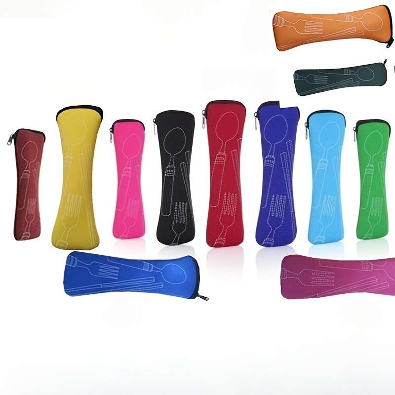 Portable Cutlery Storage Bag With Random Colors