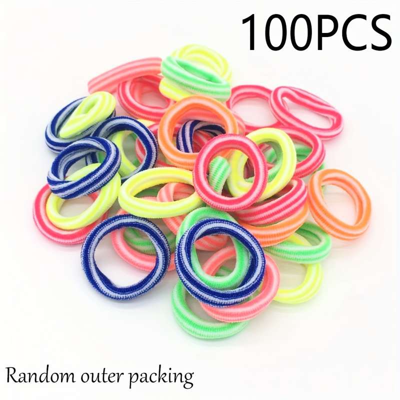 Pieces Fashionable Double-Color Striped Hair Ties