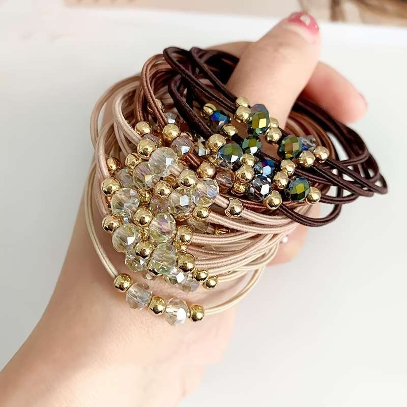 High elastic rhinestone hair tie