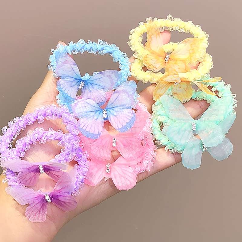 10pcs Cute Butterfly Hair Ties for Girls