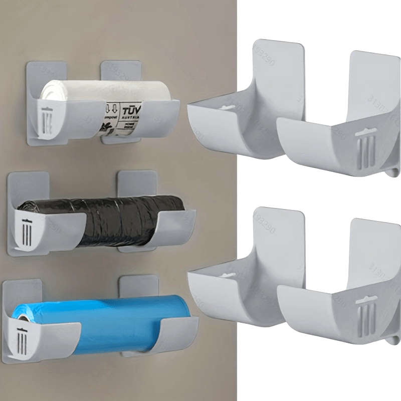 4pcs White Self-Adhesive Kitchen Organizer Holders
