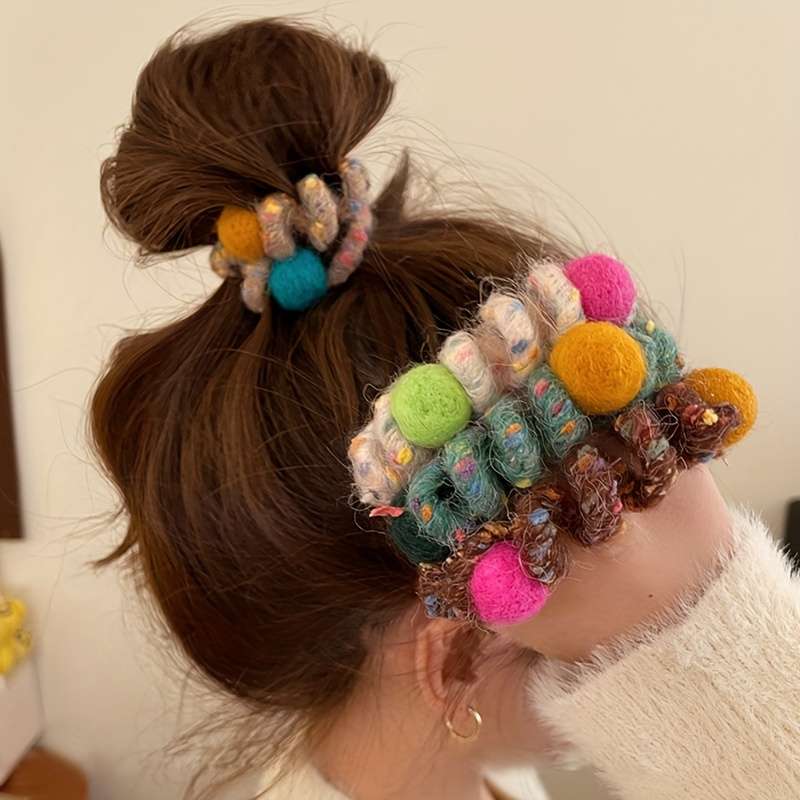 1pc Colorful Woolen Spiral Hair