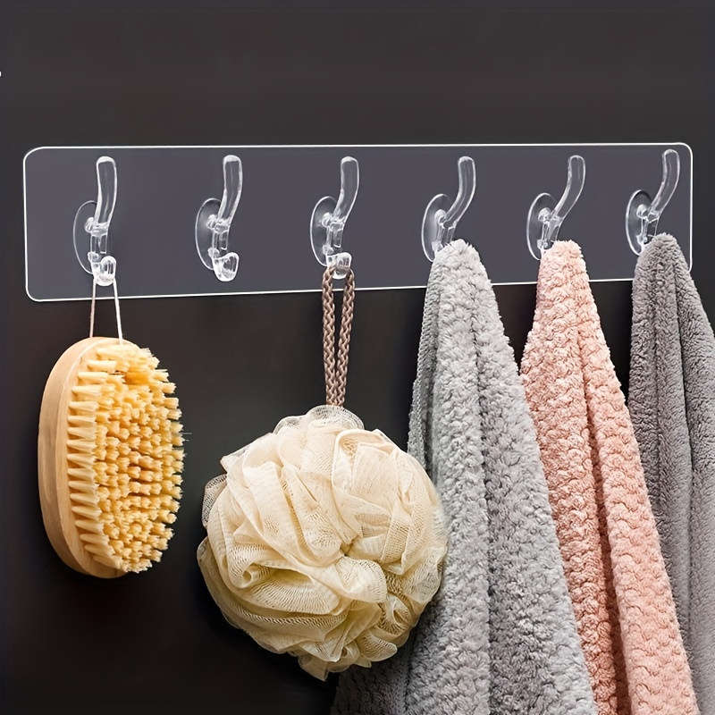 Easy-Install Transparent Adhesive Hooks