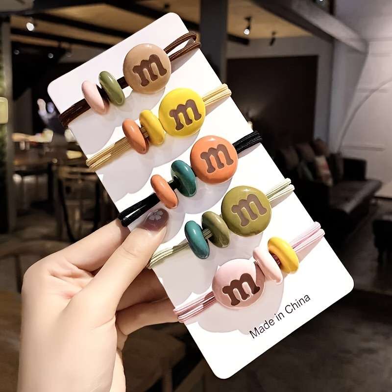 Chic Chocolate Bean Hair Ties Set