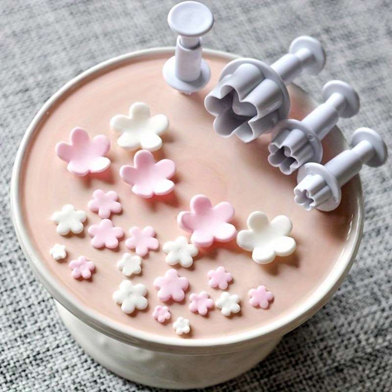 4pcs Flower Petal Spring Press Mold Set