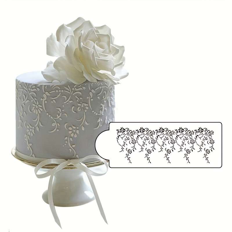 Flower Garland Shape Cake Stencil