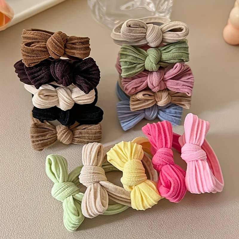 5pcs Pastel Bowknot Hair Ties