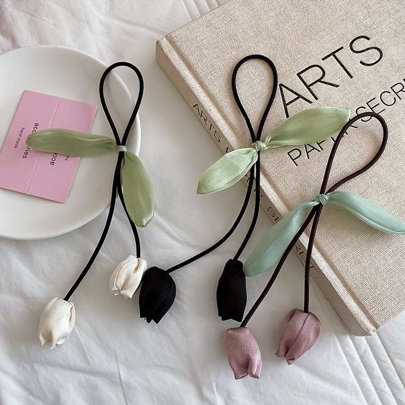 Elegant Silk Floral Hair Ties