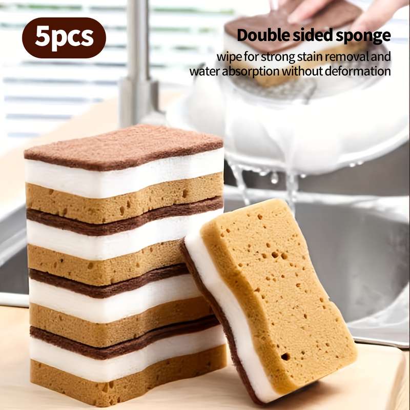 5pcs Multi-Layered Algae Cleaning Sponges