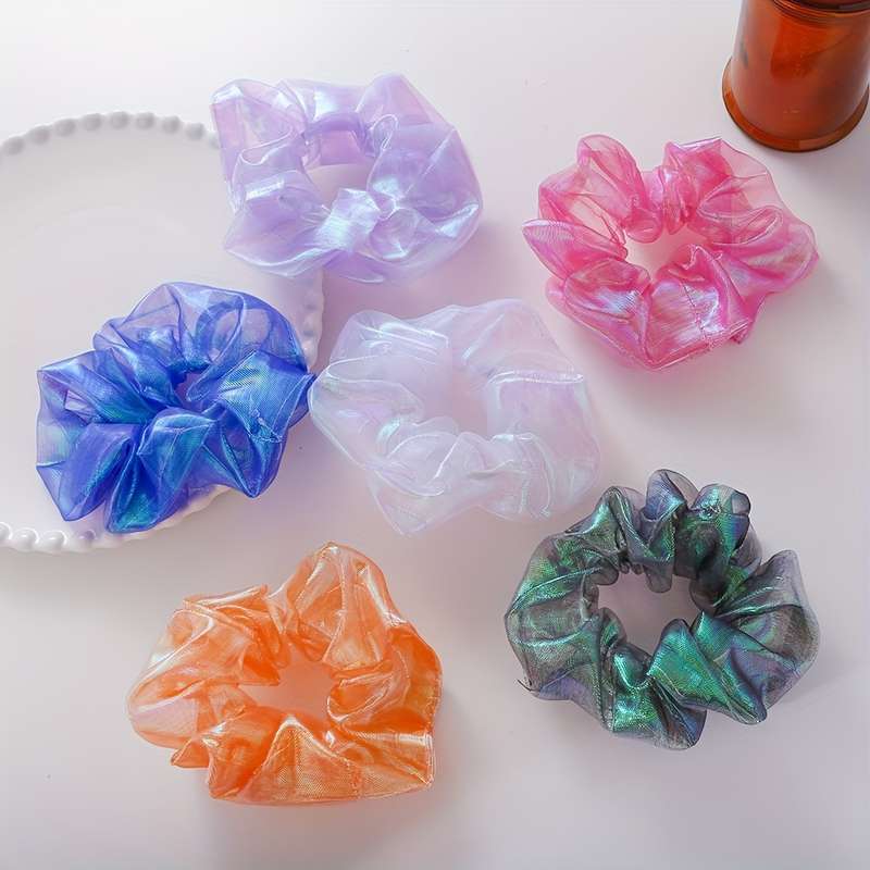 Laser Color Scrunchies Organza Hair