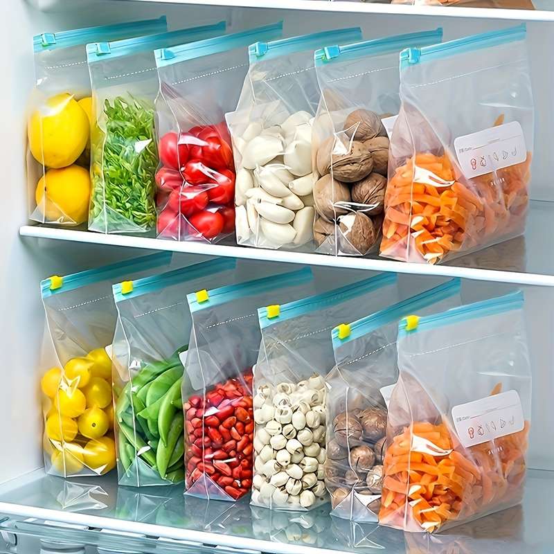 10pcs Reusable Zipper Bags For Food Storage