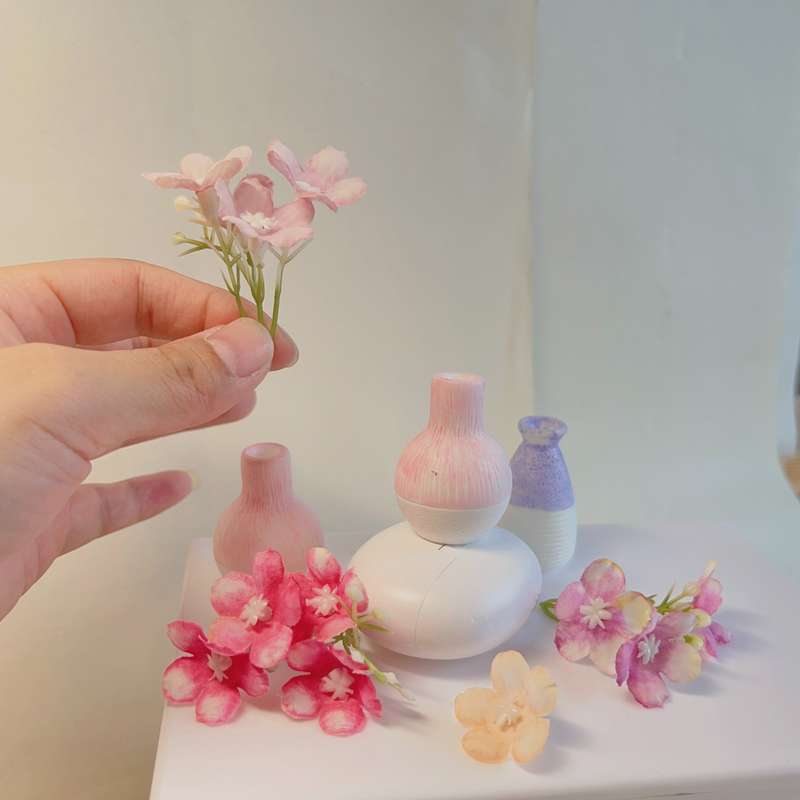 Miniature Artificial Flower Vase Set