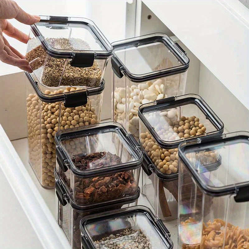 Kitchen Storage Containers PVC Kitchen Pantry Storage Organizer Containers with Lids