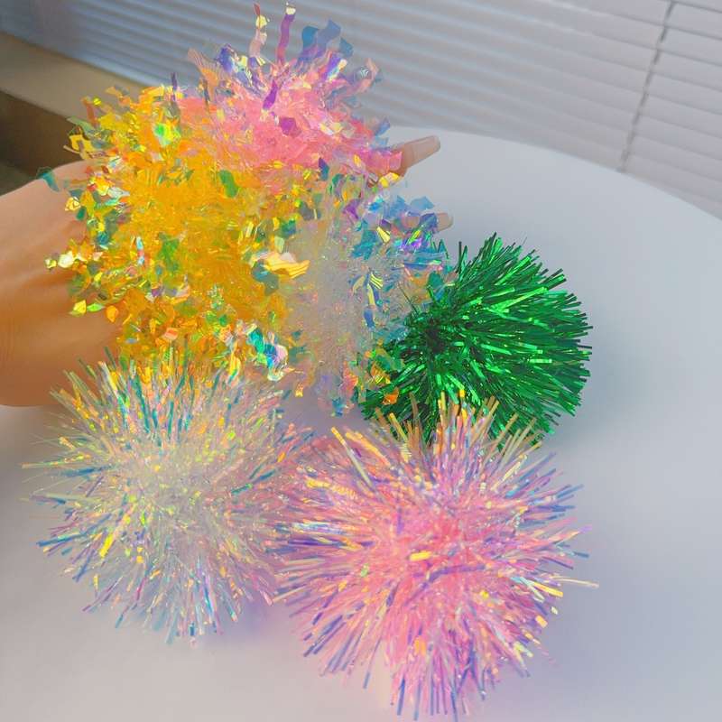 Elegant Cute Fluffy Pompom Hair Scrunchies Set