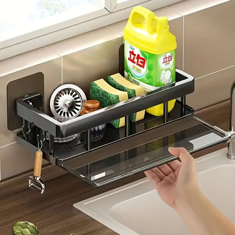 1pc Multifunctional Wall-Mounted Kitchen Rack