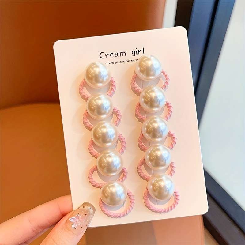 10-Pack Cute Pearl Hair Ties