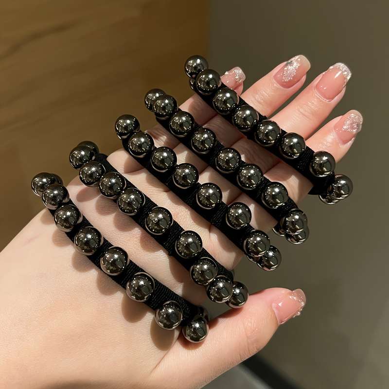 Black Faux Pearl Hair