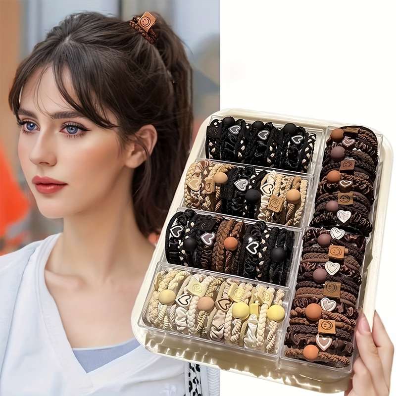 Vintage Minimalist Fabric Hair Ties Set