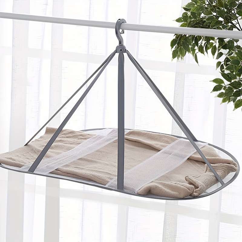 Gray 1-Tier Hanging Dryer With Mesh - Perfect For Large Items And Windproof