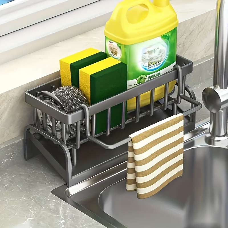 Kitchen Sink Organizer with Drain Tray Random Colors