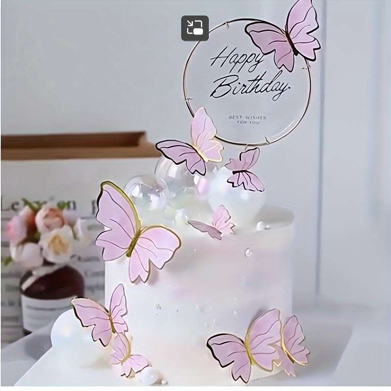 Set Of Cake Decoration Inserts With Exquisite Gold-Rimmed