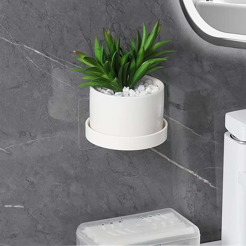1pc  Adhesive Wall-Mounted Round Storage Shelf