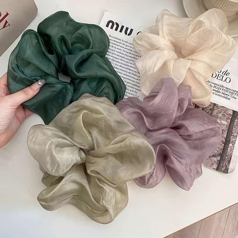 Elegant 4pcs Set of Large Silky Scrunchies