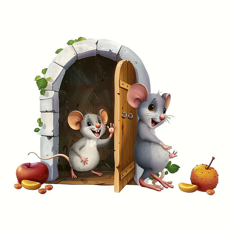 Adorable Mouse Staircase Corner Decal