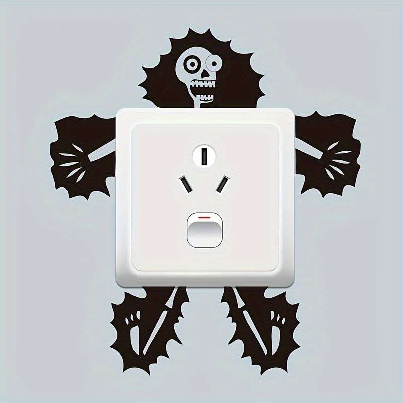 Creative Electric Shock Skull Switch Sticker