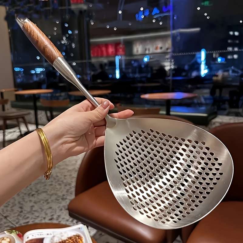 1pc Large Stainless Steel Colander Skimmer