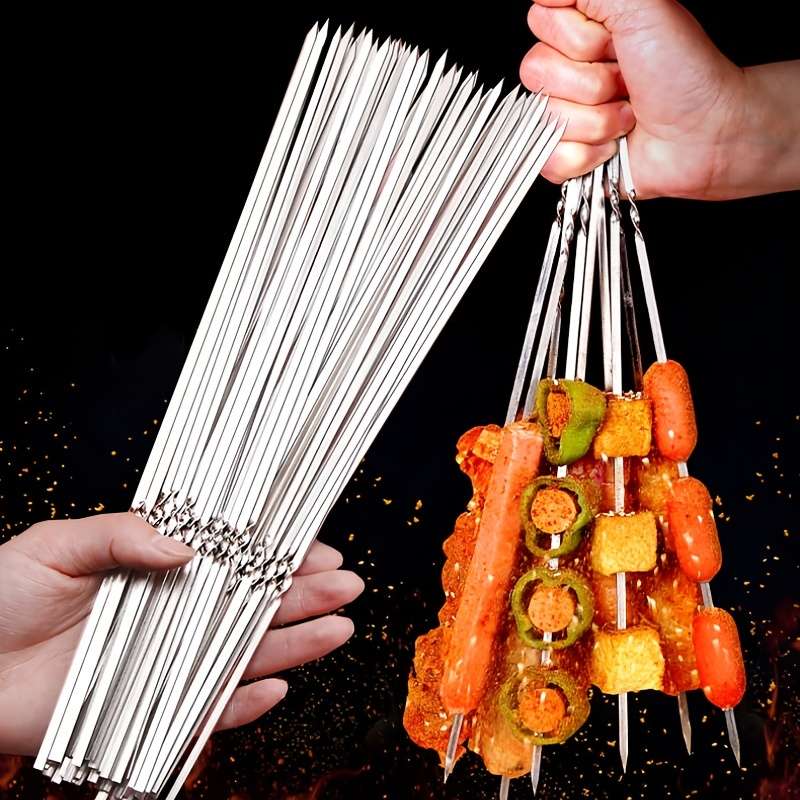 Reusable Stainless Steel BBQ Skewers