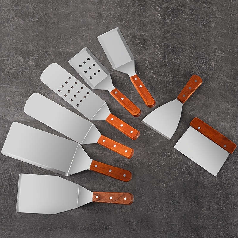 Stainless Steel Spatulas with Wooden Handles