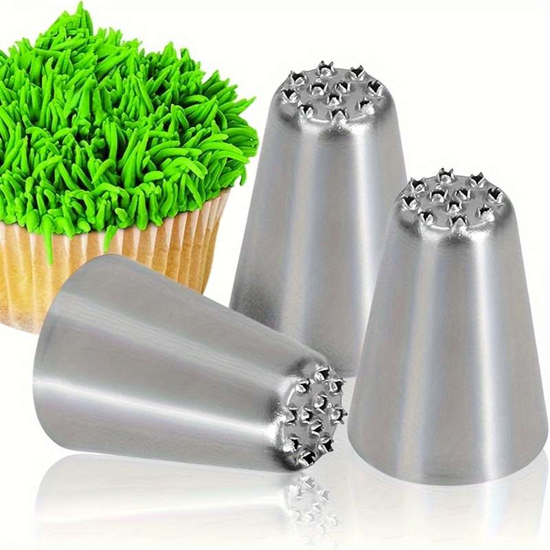 3pcs Stainless Steel Grass Icing Nozzles Set