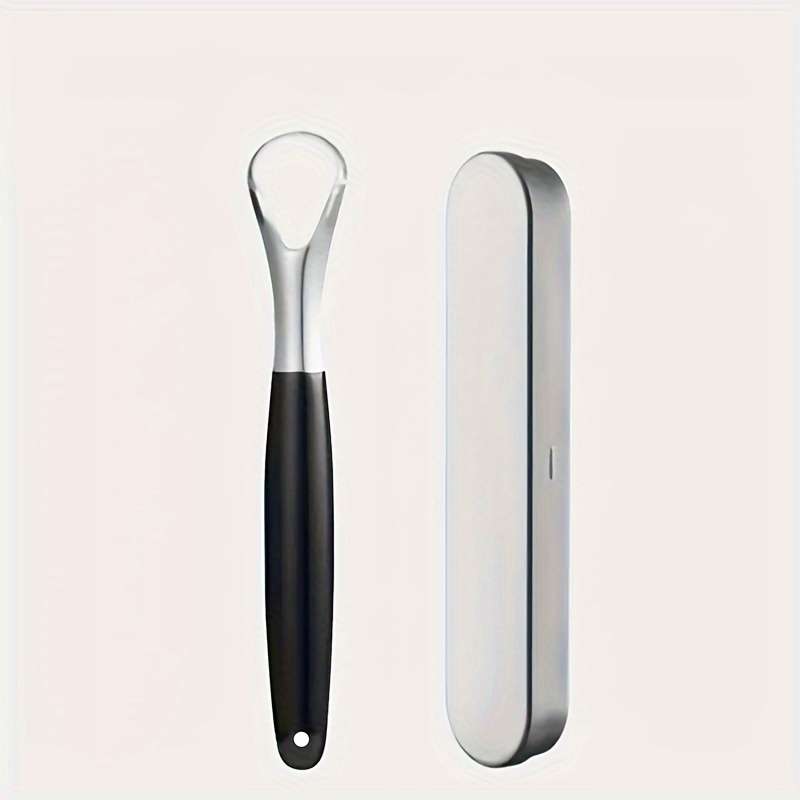 A Stainless Steel Tongue Scraper Designed to Reduce Bad Breath