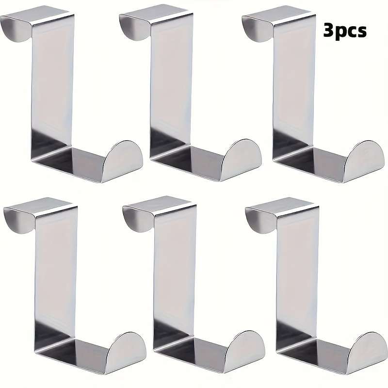 3pcs Stainless Steel Over-The-Door Hooks