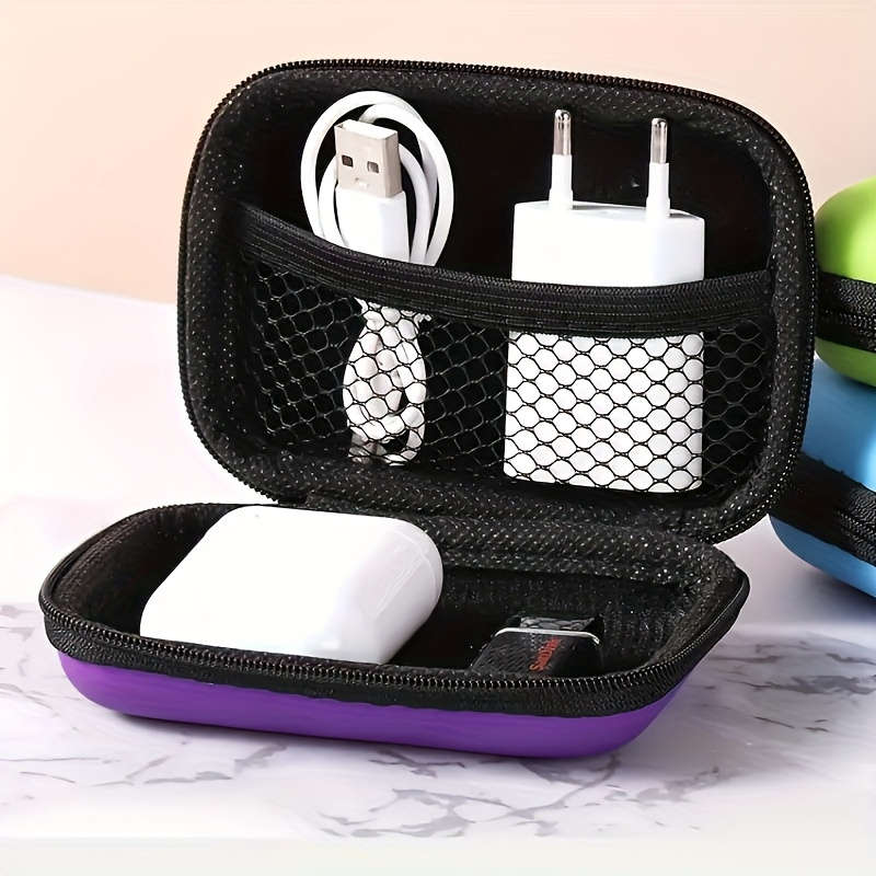 1pc Modern Black Vinyl Desk Organizer Box