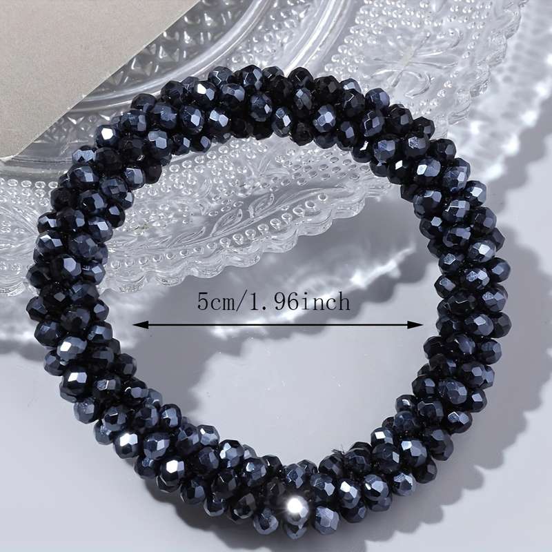 Crystal Handmade Beaded Hair Tie