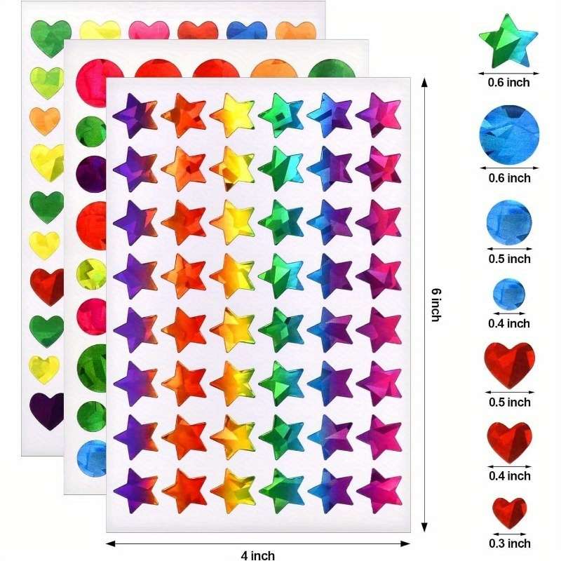 Rainbow Star Laser Stickers