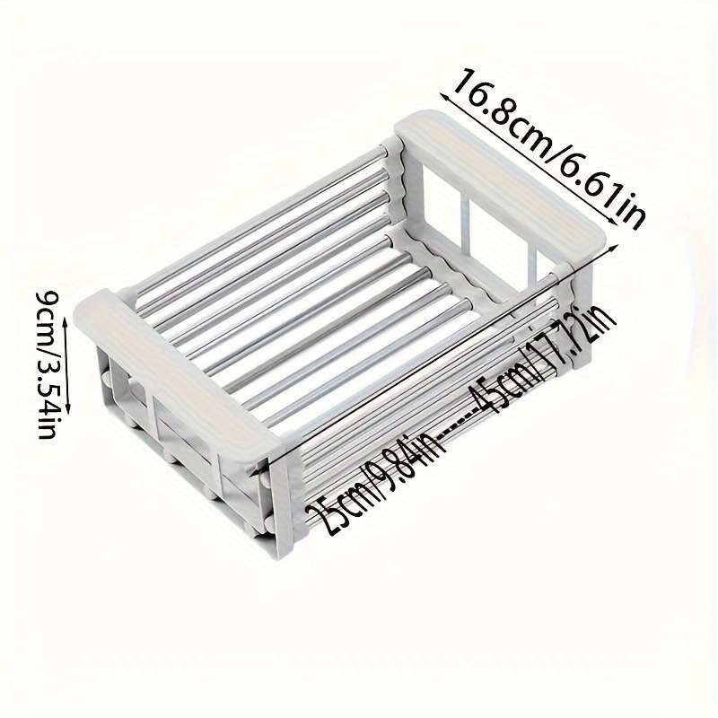 1pc Adjustable Stainless Steel Over Sink Dish Drying Rack
