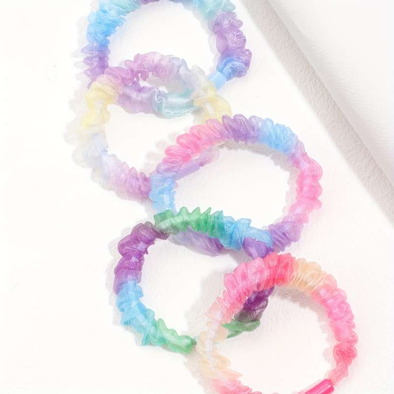 5pcs Rainbow Scrunchies for Women