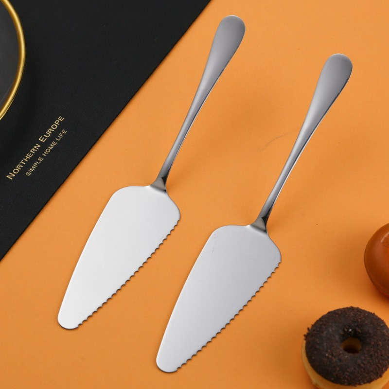 1pc Stainless Steel Cake Server with Serrated Edge