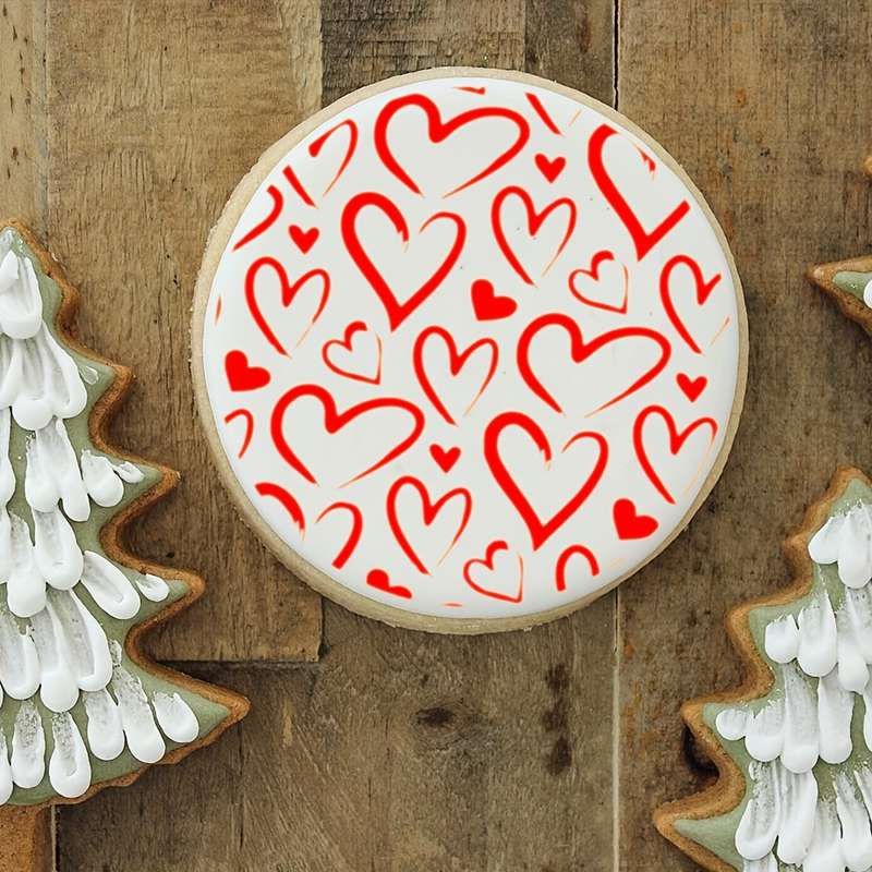 1pcHearts Pattern Cake Stencil