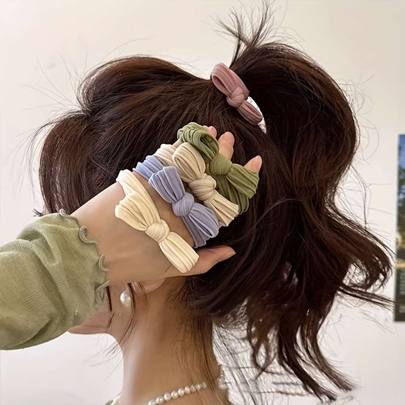 5pcs Pastel Bowknot Hair Ties