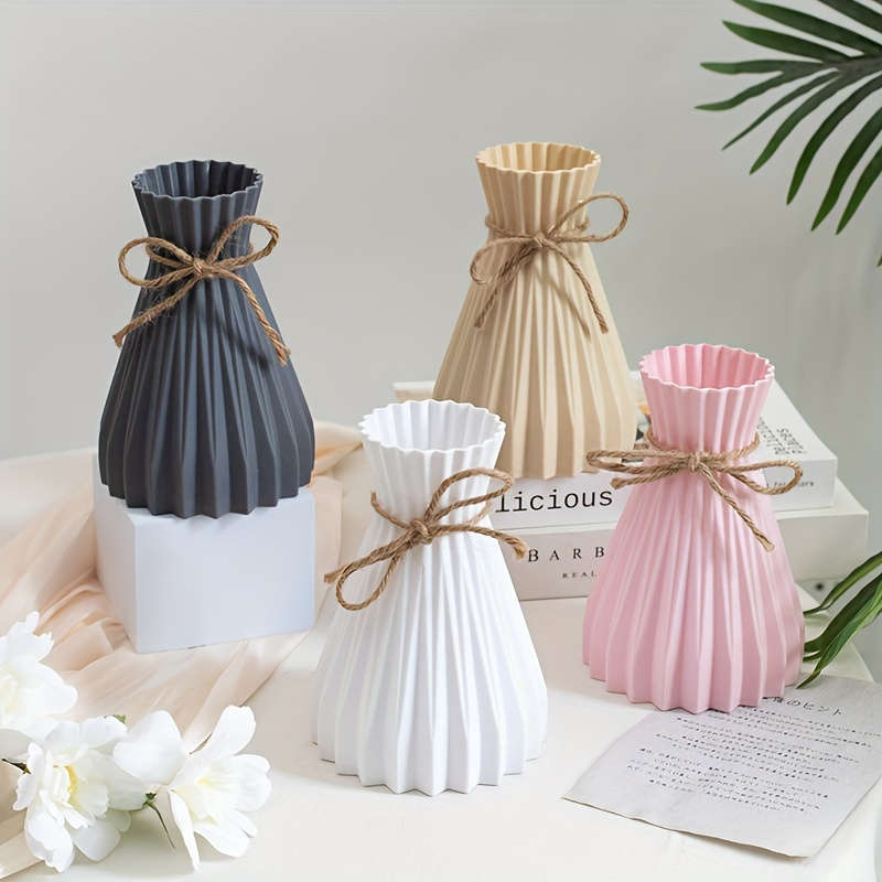 Boho-Chic Striped Plastic Vase