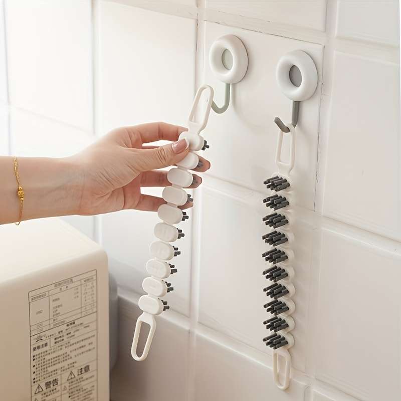 1pc Flexible Groove Cleaning Brush - Stiff Bristles