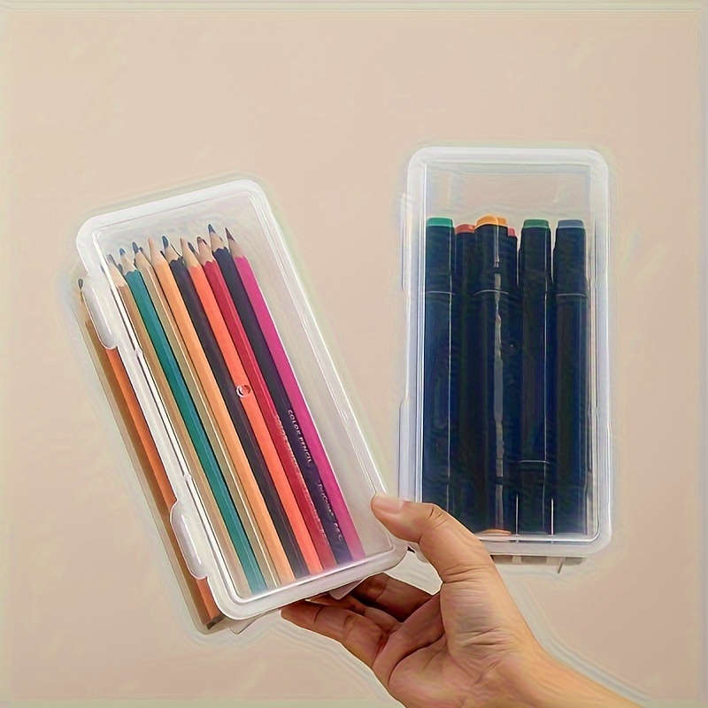 2-Pack Hinged-Lid Large Clear PP Plastic Storage Boxes