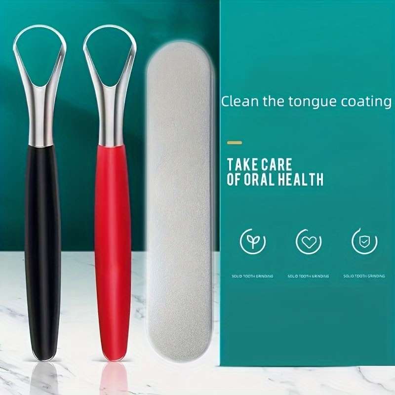 A Stainless Steel Tongue Scraper Designed to Reduce Bad Breath