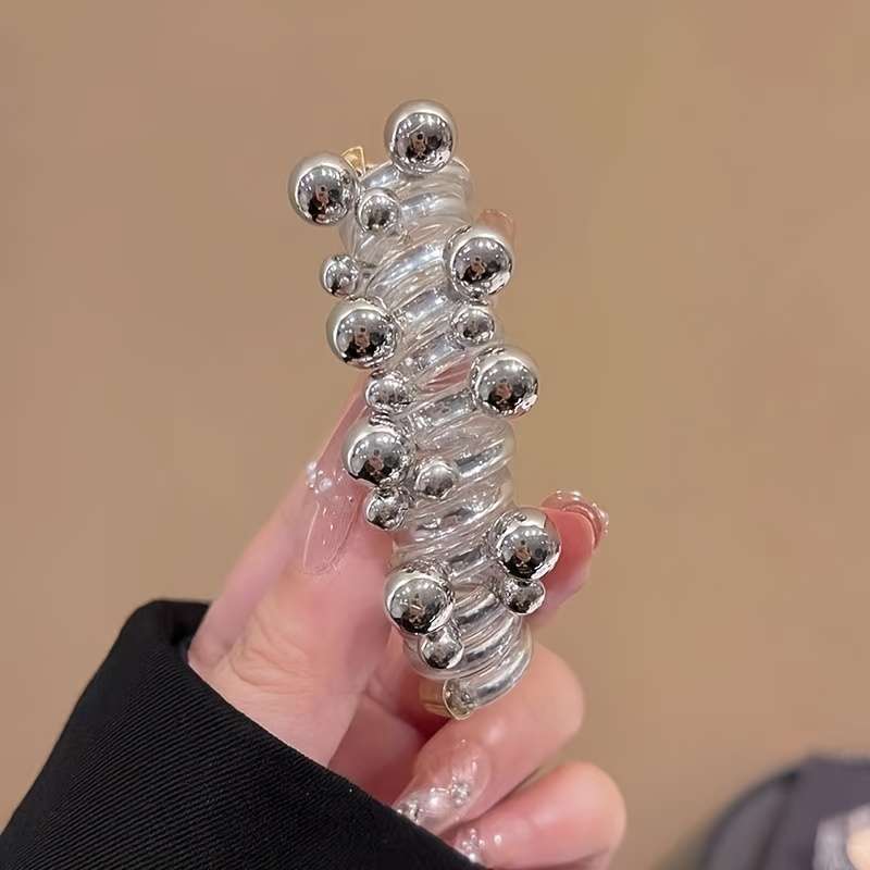 Chic Beaded Spiral Hair Tie