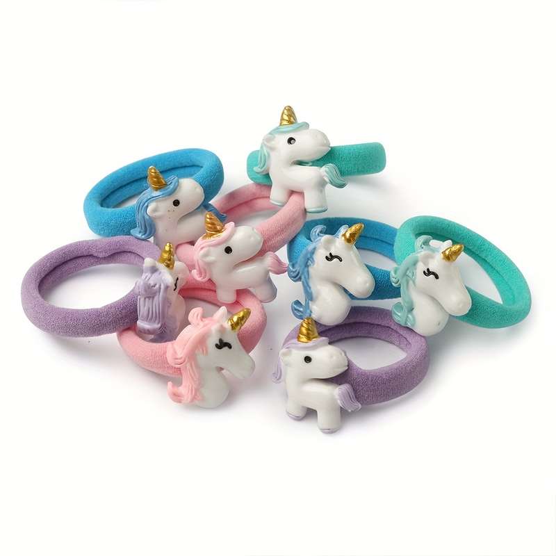 8pcs Cute Unicorn Hair Ties Set